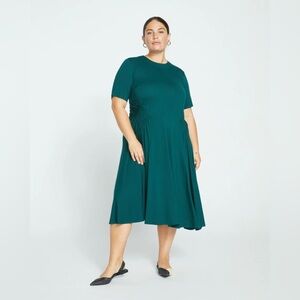 NEW Universal Standard Devi Liquid Jersey Swing Dress Blue Green 14 16 1X S NWT